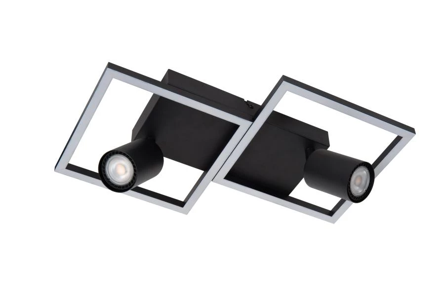 Lucide ARIANNE - Flush ceiling light - LED - 2xGU10 - Black - turned off